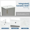 thumbnail image 5 of Bellemave 20" Modern Bathroom Vanity Set with Sink Combo Wooden Storage Cabinet with Ceramic Sink Free Standing Single Basin Vanity Storage Cabinet with Door and Shelf, (20”, Gray), 5 of 11