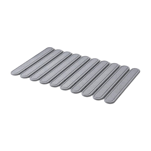 Esterilla plegable para secar platos de tierra de diatomeas para tazas y utensilios de encimera. Ovalado Gris Claro
