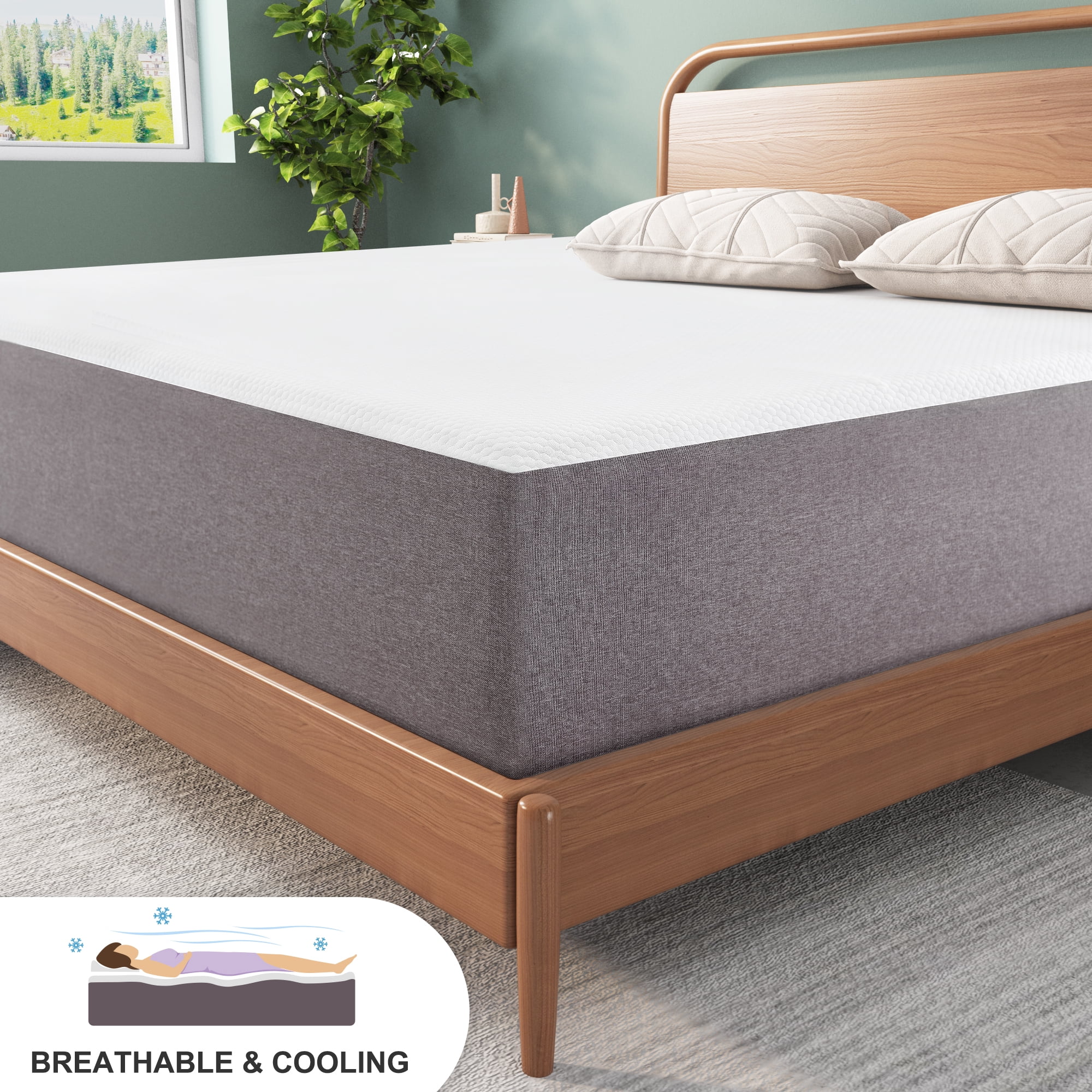 Queen Mattress, Telino 12" Medium Memory Foam Mattress in a Box, Adult, Queen Size Mattress
