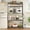 Black, variant on S-HOME Versatile Large 5-Tier Bakers Rack With Built-In Electrical Outlets, 39 Inch Microwave Stand & Coffee Bar, Kitchen Storage Shelf, White