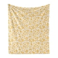 thumbnail image 1 of Yellow Flower Soft Flannel Fleece Blanket, Rustic Composition with Berries Twigs Graphic Flora Nature Leaves Pattern, Cozy Plush for Indoor and Outdoor Use, 50" x 60", Yellow White, by Ambesonne, 1 of 6