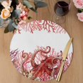 thumbnail image 3 of Ocean Red Octopus Round 13 Inch Placemats Set of 2, Coastal Coral Beach Nautical Starfish HeatResistant Non Slip Place Mats for Dining Table, Wipeable Braided Kitchen Table Mats for Housewarming, 3 of 9