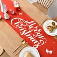 thumbnail image 6 of ZPAQI Merry Christmas Rectangle Table Runner Letters Red Green Tablecloth Party Decor, 6 of 21