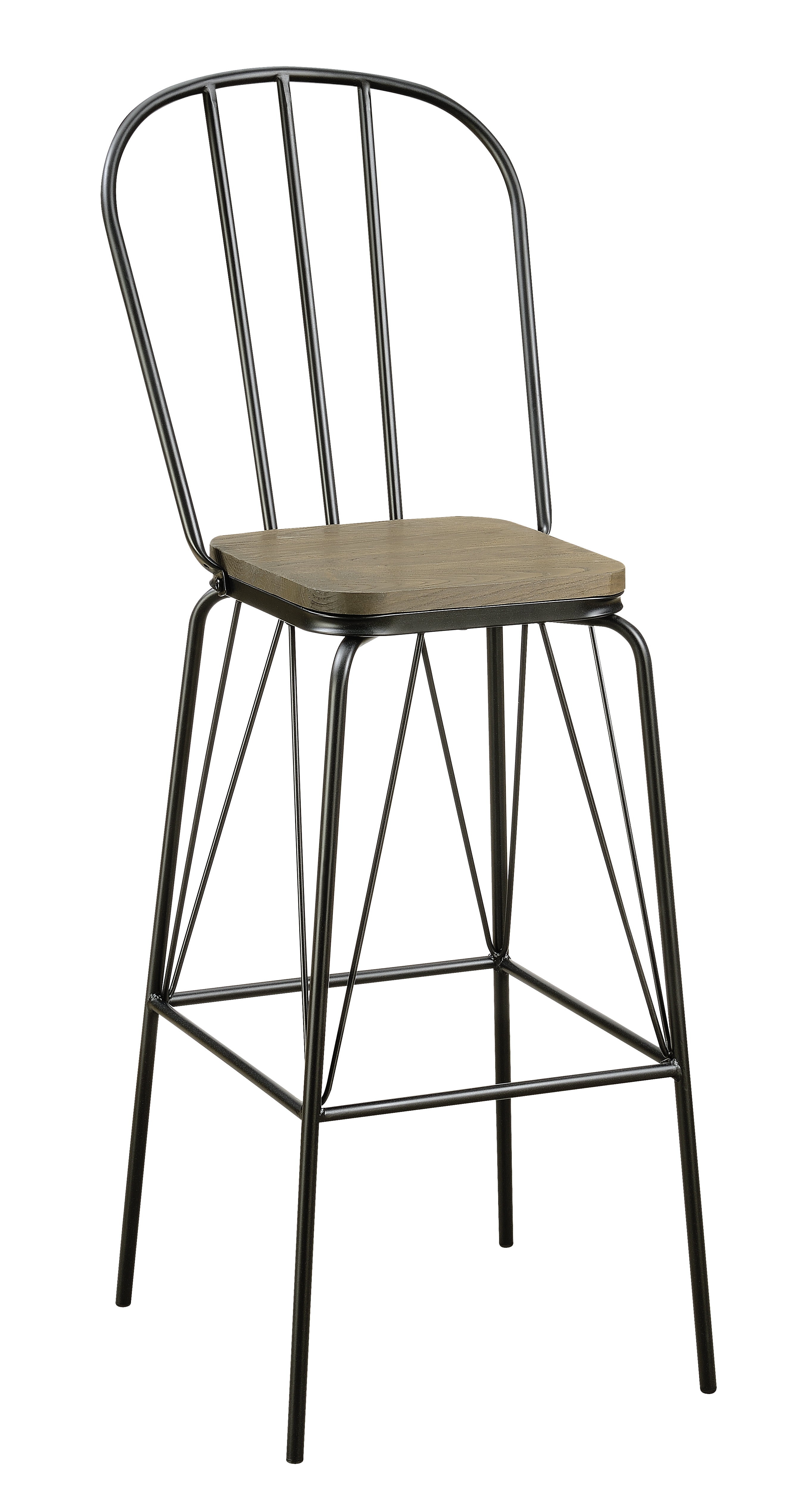 Furniture of America Sentra Modern Slat Back Bar Chairs - Set of 2, Black