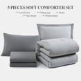 thumbnail image 7 of Twin Comforter Set- 5 Pieces Light Grey Bed in a Bag, All Season Twin XL Bedding Sets with 1 Fitted Sheet, 1 Flat Sheet, 1 Pillow Sham and 1 Pillowcase, 7 of 7