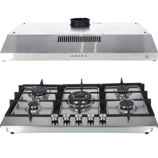 combo parrilla y campana 76 cm supra inox