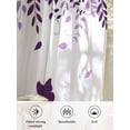 thumbnail image 6 of Sheer Curtains 54 Inch Length 2 Panels Set for Kitchen, Purple Spring Botanical Semi Sheer Curtains for Windows, Weeping Eucalyptus Butterfly Voile Window Treatments Rod Pocket Curtain, 6 of 7