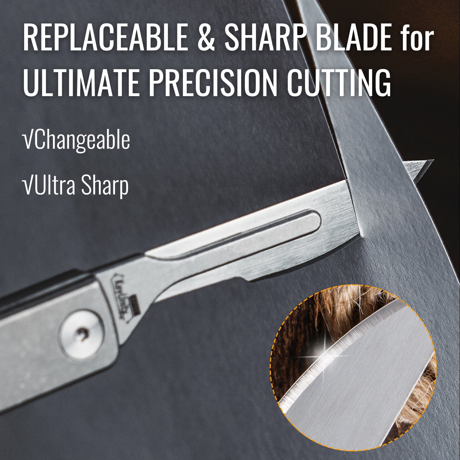 Key Unity KK01 Titanium Folding Knife, Utility EDC Pocket Knife with #24 Replaceable Blade, for Outdoor Hunting, Camping, Fishing, Hiking for Men & Women (Sandblasted)