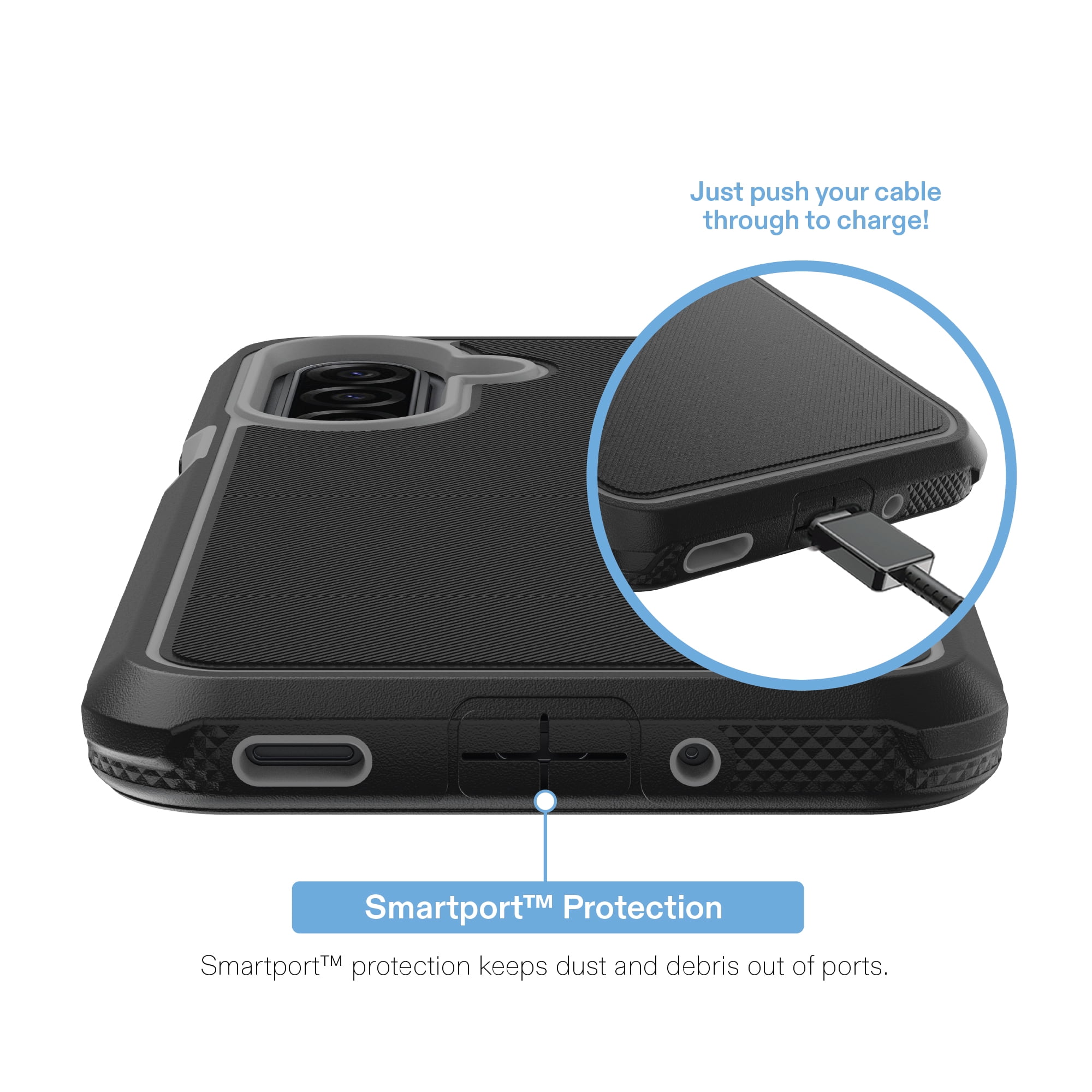 onn Slim Rugged Phone Case for Samsung Galaxy A17 5G - Black/Gray