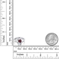 thumbnail image 6 of Gem Stone King 925 Sterling Silver Red Rhodolite Garnet White Moissanite and White Diamond Ring for Women (1.55 Cttw, Heart Shape 6MM, Gemstone January Birthstone, Size 7), 6 of 6