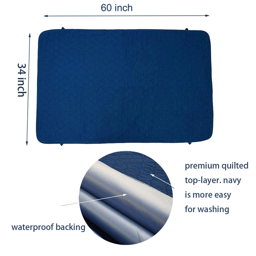 Careboree 2 Pack Ultra Absorbency Bed Pad Washable Waterproof Incontinence Underpad 34"X60" Fit Queen Bed
