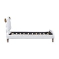 thumbnail image 4 of Euroco Upholstered Cartoon Shaped Platform Bed, Twin for Kids, White, 4 of 14