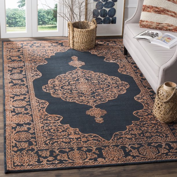 safavieh chester handknotted navy/ red wool/ bamboo silk rug (9' x 12