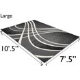 thumbnail image 4 of HR Geometric Stripes Area Rug 8x10 [7'.5" x 10'.5"] Contemporary Modern Black & Grey Carpet Comfy shed Free Stain Resistant, 4 of 9