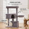 thumbnail image 6 of 41" Tall Cat Tree for Medium Large Cats, Heavy Duty Cat Tower with 2.8in Posts & Washable Top Perches, Space-Saving Cat Furniture for Apartments, Easy to Assembly, 6 of 15