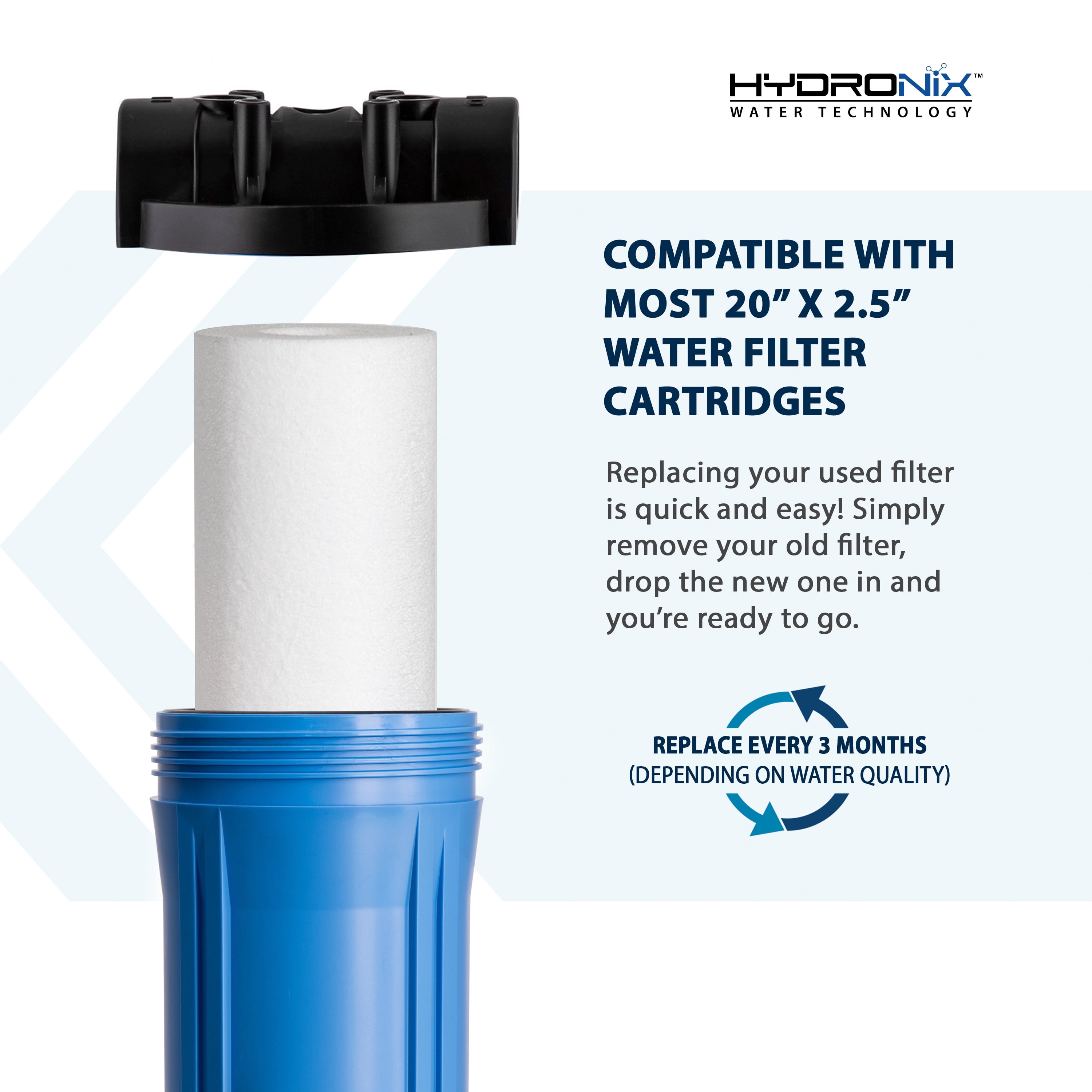 Hydronix SDC-25-2005 Whole House, RO Systems or Commercial Use Sediment Water Filter Cartridge 2.5" x 20" - 5 micron