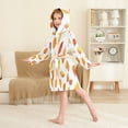 thumbnail image 4 of FORMRS Niños Bathrobe Unisex Hooded Robe Soft Plush Pajamas Sleepwear, Size 2-3T, Orange Leaves, 4 of 7