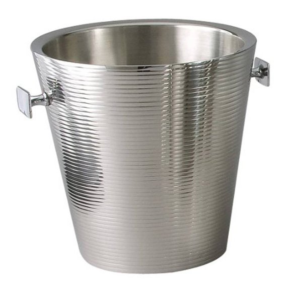 Leeber 72708 9 in. Lines Wine Cooler & Ice Double Wall Bucket