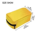 thumbnail image 3 of 6.5x2.5x4 In Printed Makeup Bag Organizer with 5 Compartments Travel Toiletry Pouch Bag Yellow Abstract, 3 of 6