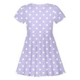 thumbnail image 4 of Glisme Girls Dresses Children'S Fashion Polka Dot Print Slim Short Sleeved Dress Light Purple Sundress Size 8-9 Years, 4 of 4