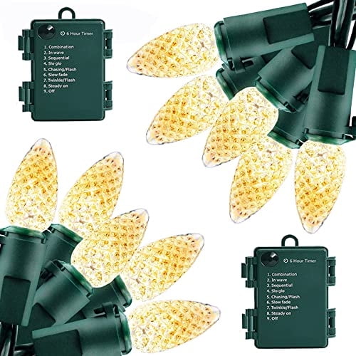Cadena de luces LED ASENEK de 18 pies 50 pulgadas con pilas Color blanco cálido