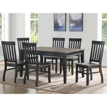 Kingfisher Lane Two-Tone Ebony and Driftwood 7-Piece Dining Set