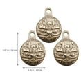 thumbnail image 3 of 3pcs Brass Bell Pendants Retro DIY Bell Ornaments Animal Embossment Pendants, 3 of 6