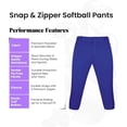 thumbnail image 3 of Exxact Sports Women’s Softball Pants with Zipper Fly, Elastic Bottom and Mesh Panels, Fastpitch Softball Pants for Women (Navy, Adult X-Large), 3 of 7