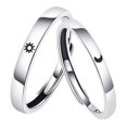 thumbnail image 1 of Juego de anillos de promesa de 2 piezas estilo sol y luna anillo plateado regalo de pareja YONGSHENG, 1 of 4