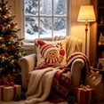 thumbnail image 4 of huayou Gingerbread Man Embroidery Print Christmas Throw Pillow Cover 17.72×17.72in Soft Cushion Case for Sofa Couch Bedroom Living Room Farmhouse Holiday Decoration, 4 of 6