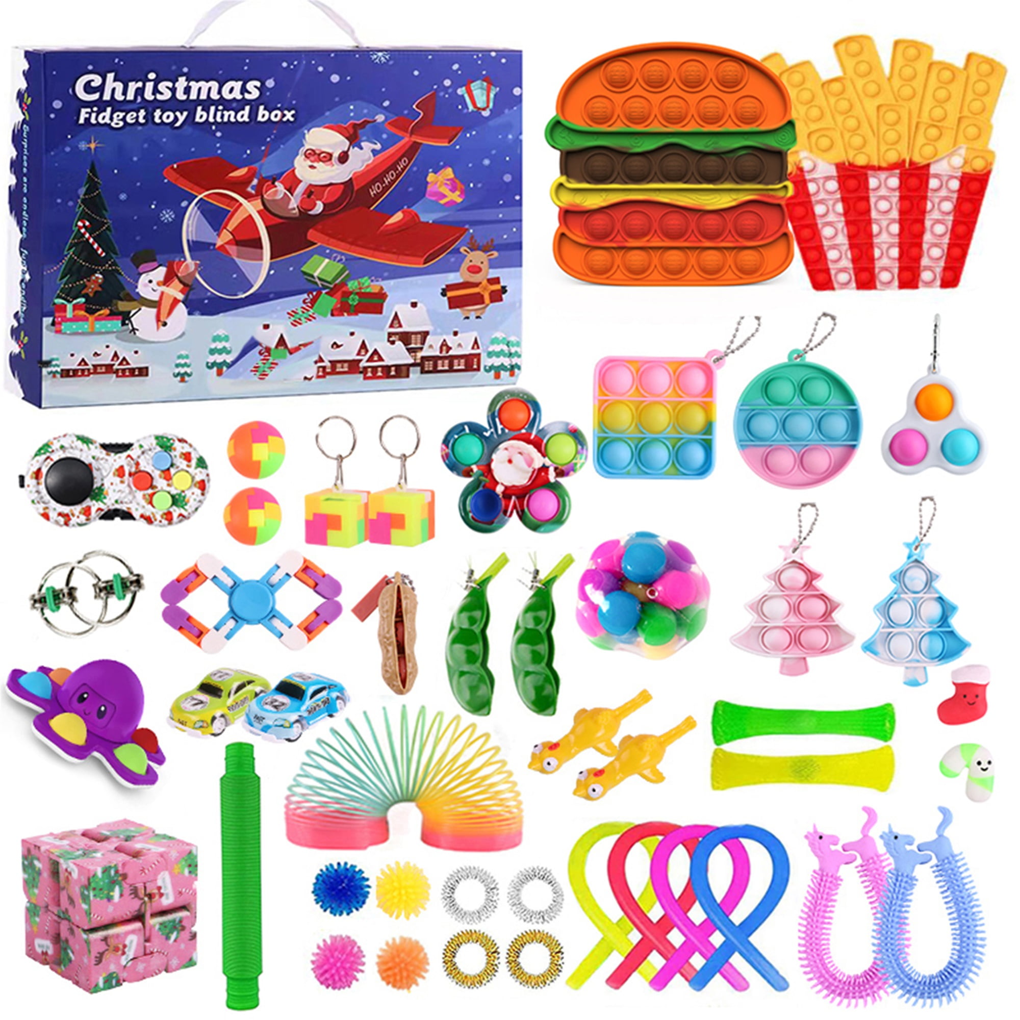 Kids Gifts x 24 UK Push Pop Bubble Sensory toy Game Fidget Advent Calendar 