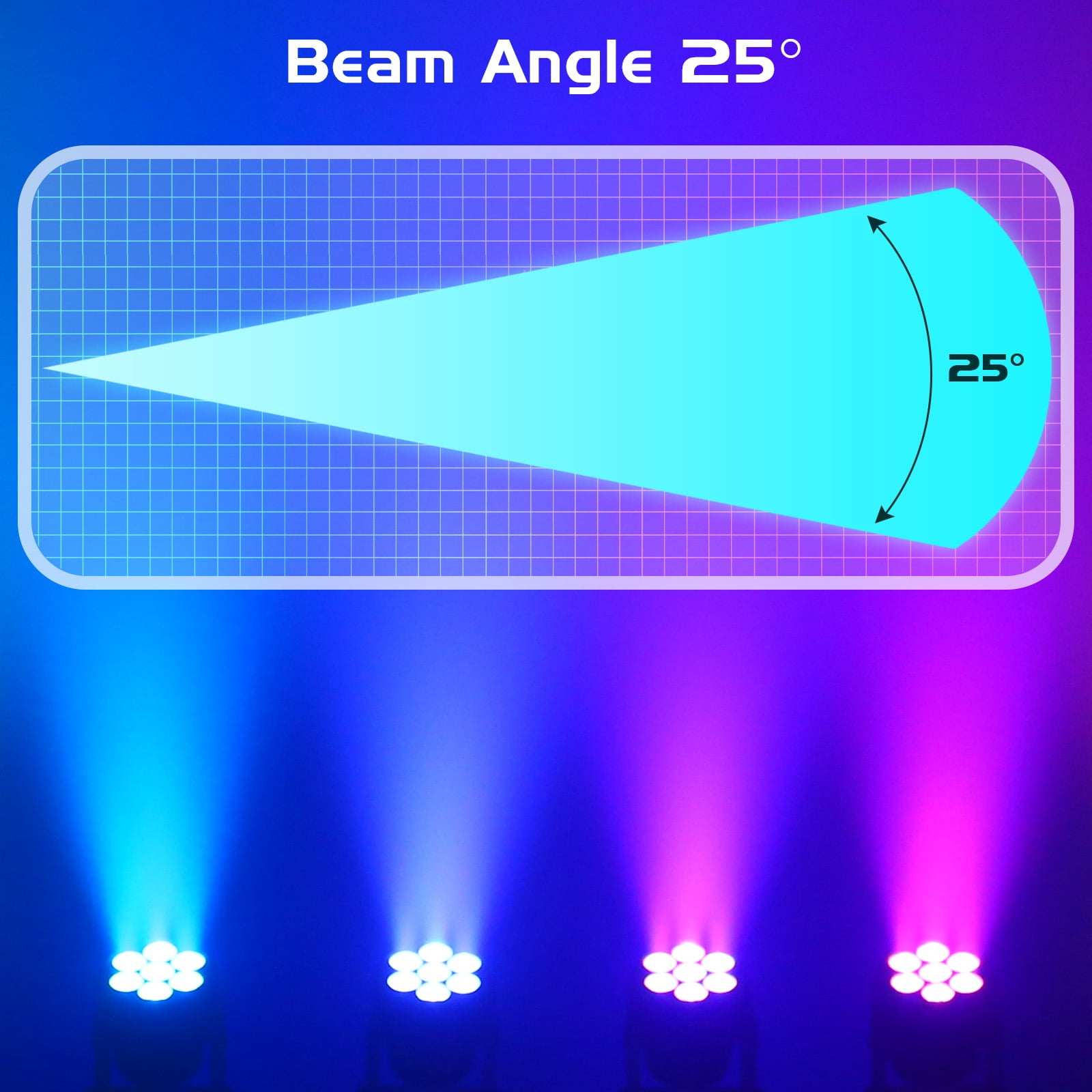 105W Moving Head Stage Light, 7 LED RGBW DMX Disco DJ Lights for Party Concert Church Wedding Events