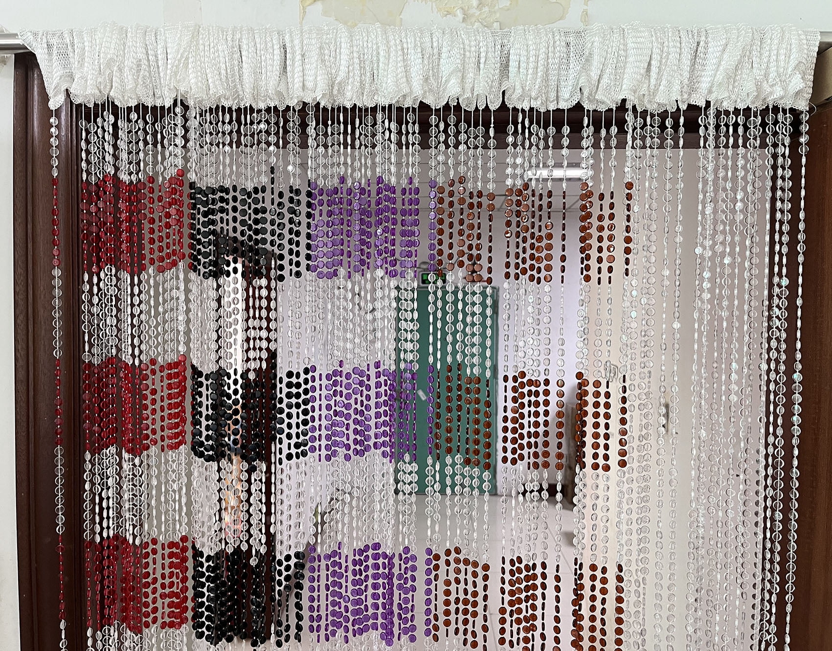 ZiDeTang 100% Acrylic Round Beaded Door Curtain for Doorway Sparkle Boho Hippie Room Divider Decor Fringe Tassel Window Fly Screen ( Clear, 39.3" x 76.7")