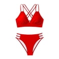 thumbnail image 4 of Otvok Bikini Sets for Women Tummy Control High Waisted Swimsuit Two Piece Bathing Suit Beachwear S Red, 4 of 6