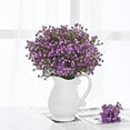 thumbnail image 4 of 10 Pcs Artificial Fake Babys Breath Gypsophila Silk Flowers Bouquet Home Wedding Party Home Decor, Purple, 4 of 7