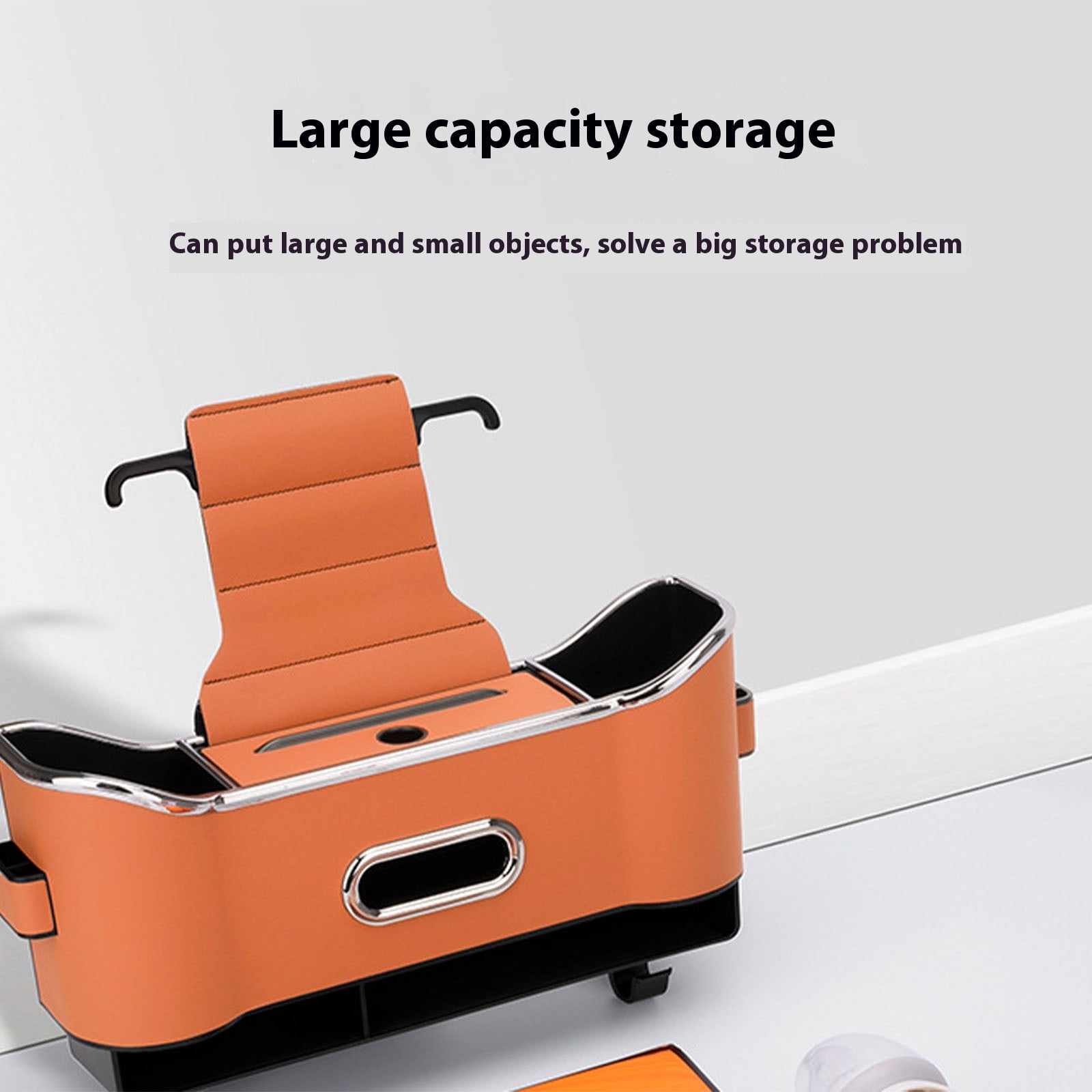 HOZVOMI Car Seat Back Organizer - Multi-Functional with Cup Holder & Tissue Box, Large Capacity, Portable Storage, Shockproof Velvet, Easy Installation for Safe Driving Experience