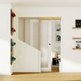 thumbnail image 2 of ARK DESIGN Scratch Resistant Sliding Pocket Doors With Frame and Hardware Kit, MDF and Covered With PVC Film White, 32" x 80", 54 lbs, 2 of 7