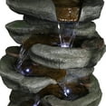 thumbnail image 5 of Canddidliike 30.7" Rock Water Fountain with Led Lights, 6-Tier Poly-Resin Outdoor Water Fountain, 5 of 8