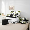 thumbnail image 5 of YST Black White Striped 7 Pcs Comforter Set King,Gold Leopard Pattern Bed in A Bag,Geometric Bedding Sets,Modern Square Reversible Bed Sets with Flat Fitted Sheet,Pillow Shams, 5 of 5