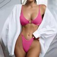 thumbnail image 2 of ZQUUVOU Women's Bikini 2 Piece High Warist Solid Color Swimsuit Bikinis (Hot Pink,M), 2 of 6