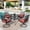 Black & Red, variant on SUMMIT LIVING 5-Piece Outdoor Patio Dining Set with 4 Cushioned Chairs & Metal Steel Table with Umbrella Hole, Black & Red
