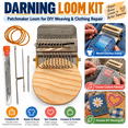 thumbnail image 2 of Knit Patch Kit, 28-Needle Mending Kit with Mini Darning Loom, Portable Repair Tool for Beginners to Fix Holes, Tears and Worn Fabric on Clothes, Bags and Textiles, 2 of 6