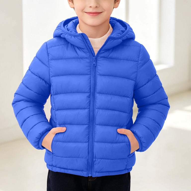 Caywon Girls' Outerwear Jackets, Hooded Quilted Zip Front Padded ...