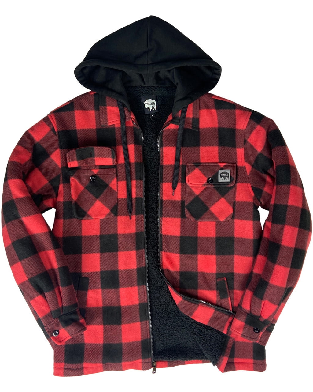 Buffalo Outdoors® Workwear Sherpa Lined Hooded Fleece - Walmart.com