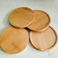 thumbnail image 5 of 2-Pack Bamboo Round Plates ,3.54 Inches Cheese Plates Coffee Tea Serving Tray Fruit platters Party Dinner Plates Sour Candy Tray, 5 of 5