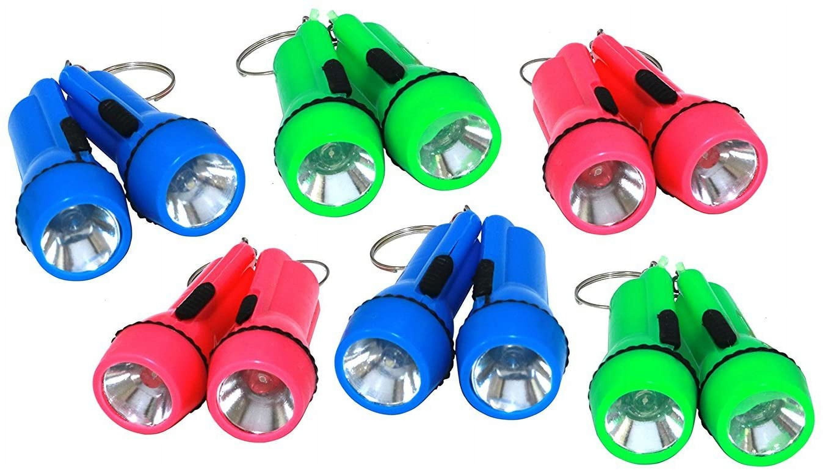 Kicko 12-Pack Mini Flashlight Keychains - Assorted Colors with