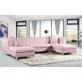 thumbnail image 2 of Meridian Furniture Gail 3pc Velvet Sectional in Pink, 2 of 7