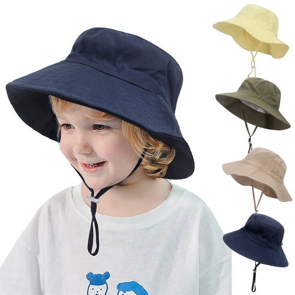 THDHVS Kids Hats,Solid Color Cotton Wide Brim Bucket Hat Soft UPF Sun Protection Casual Summer Hat for Baby Kids,Toddler Hat Army Green 9-24 Months