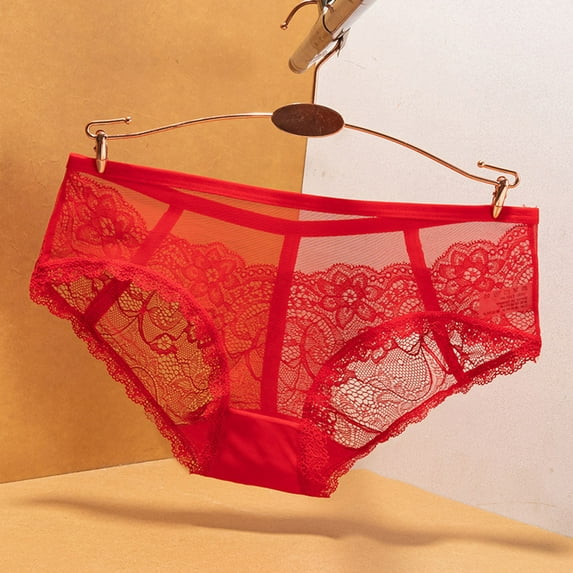 Aayomet Women Panties Cotton Seamless Underwear Invisible Bikini No Show Nylon Spandex Women Panties,Red M