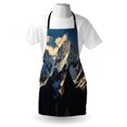 thumbnail image 3 of Mountain Apron Snowy Mountain Summit Clouds in the Sky Tranquility in Wild Nature Theme, Unisex Kitchen Bib Apron with Adjustable Neck for Cooking Baking Gardening, White Black Blue, by Ambesonne, 3 of 3